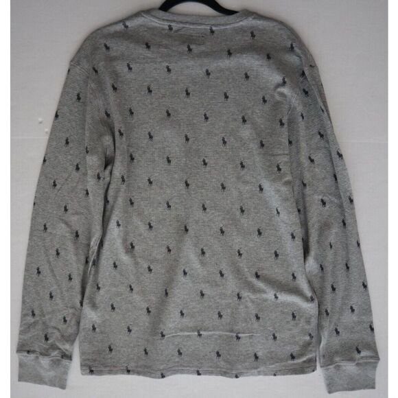 Polo Ralph Lauren PW25HR Men's Sz L Gray Waffle Knit Crew Neck L/S Lounge Shirt - Picture 6 of 6